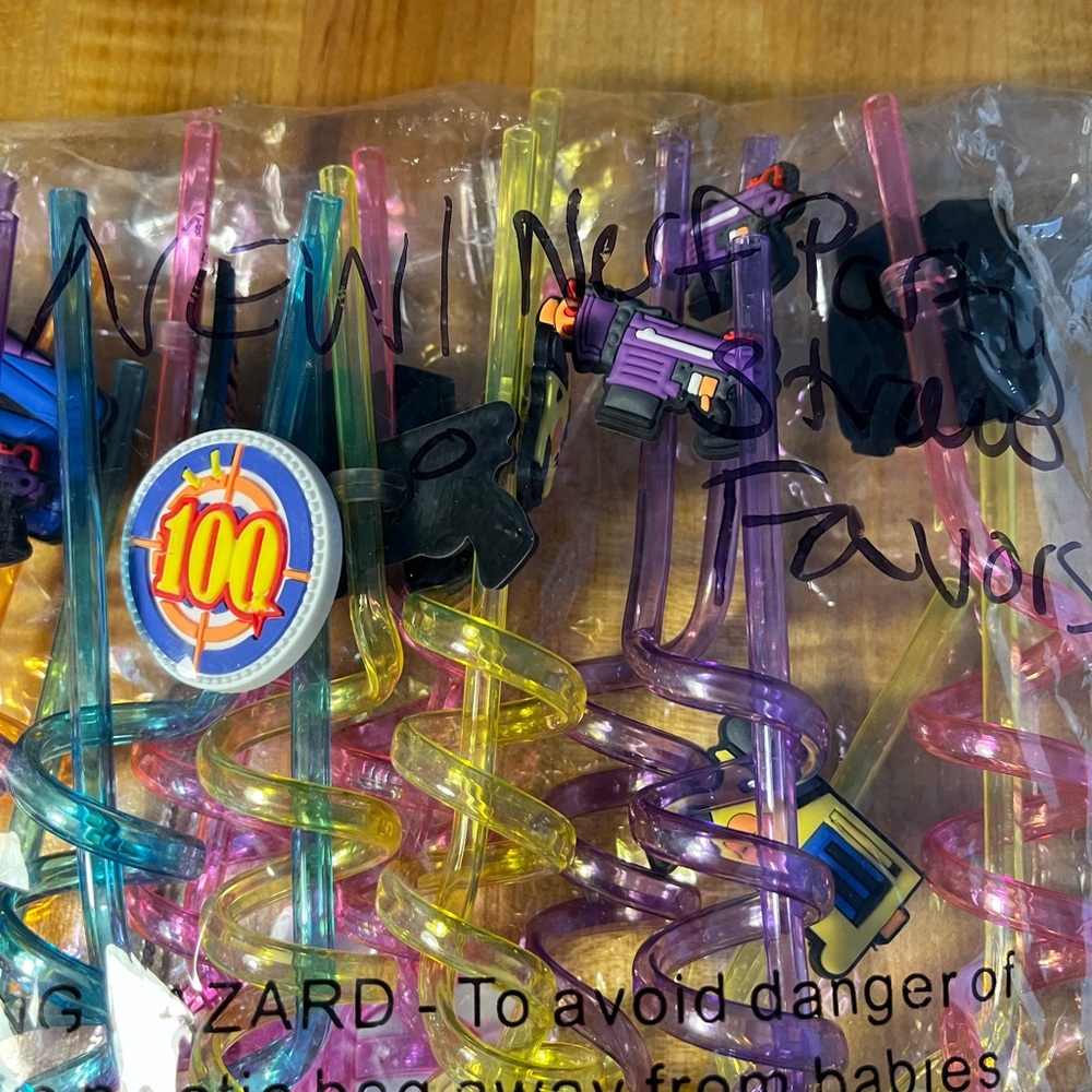 Nerf Colorful Spiral Straws Set of 25